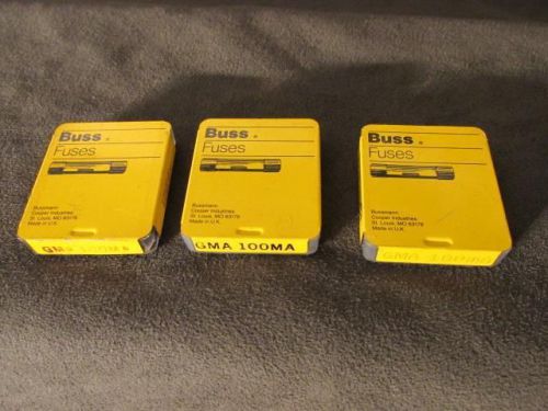 New nos lot of (15) cooper bussmann gma 100ma gma-100ma fuses 250v fast blow for sale