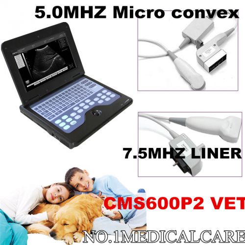 New Portable Laptop B-ultrasound Scanner CMS600P2Vet with 2 probes, Promotion