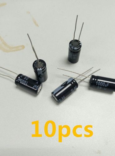 10pcs 1000uF 25V 105°C Radial Electrolytic Capacitor 10*20mm