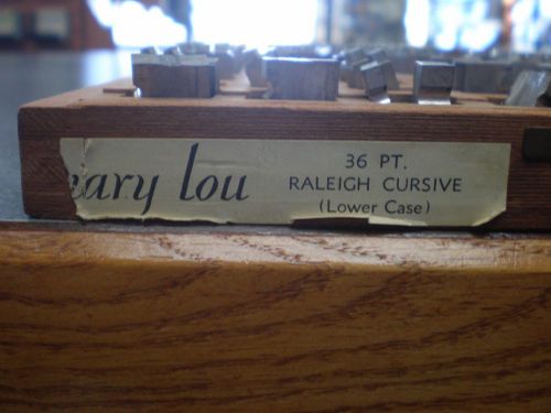 Kingsley-  36 pt raleigh cursive lower case - hot foil stamping machine font for sale