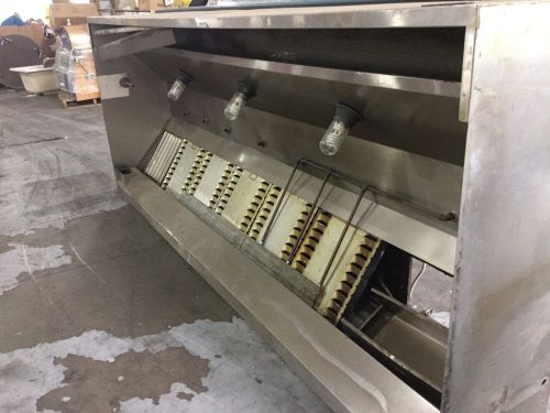 135x54x24 Air Tech Stainless Hood with Exhaust and Return Fan and Ansul SYS