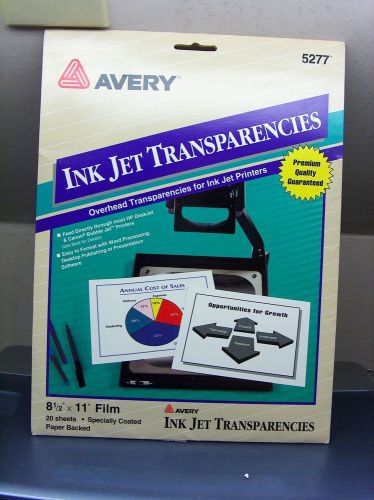 14 NEW AVERY 5277 INK JET TRANSPARENCIES  8 1/2&#034; x 11&#034; FILM SPECIALLY COATED