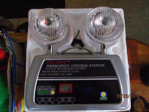 Vintage Fail Safe Emergency Control Station AM/FM Radio-Clock-Adjustable-Lamps