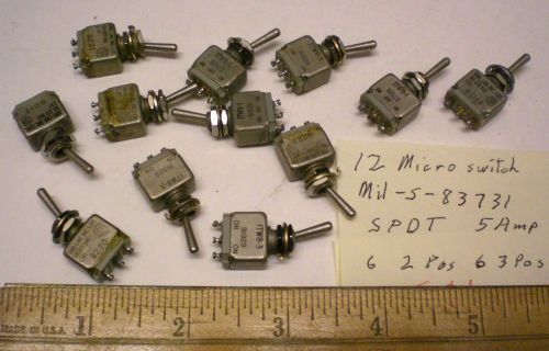 12 Mil.SPDT, 6 2Pos, 6 3 Pos. Mini Toggle Switches Silver Contacts MICROSW USA