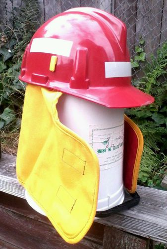 Msa wildland-t safety hard hat helmet nfpa compliant + msa nomex shroud for sale