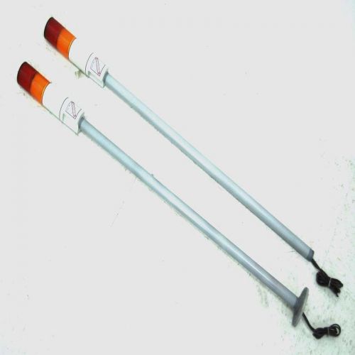 (2) federal signal fs msl2 microstat red &amp; amber status indicators w/31.5&#034; poles for sale