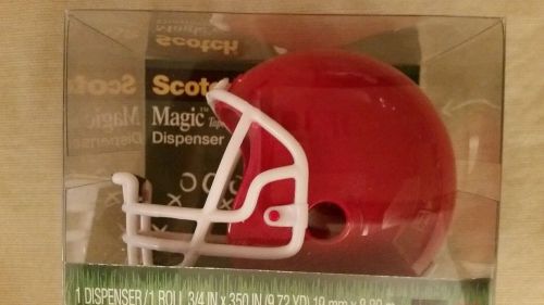 Red Football Helmet 3M Scotch Magic Tape Dispenser NEW