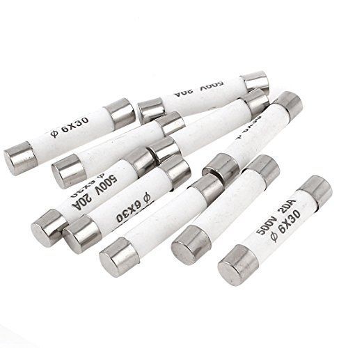 10 pieces 6mmx30mm 20a faset-blow ceramic fuse link 500v for sale