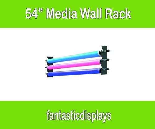 54&#034; wall media storage rack vinyl rolls / fabric - sign shop prints / seamstress for sale