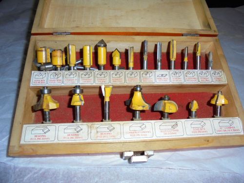 Set of 25 Router Bits All  in Wooden Storage Box~