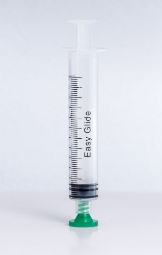 100 easy glide syringes sterile luer lock 10cc / 10ml with 100 green tip caps for sale