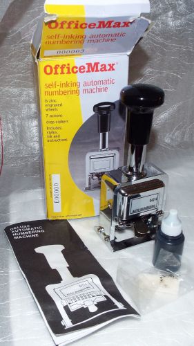 gently used OFFICE MAX self inking automatic numbering machine 04124 in OB