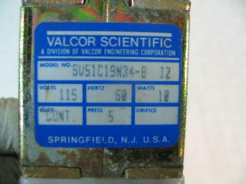 Valcor Scientific 115v Solenoid Valve 10w