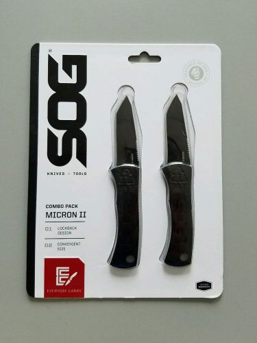 SOG FF91-CP Micron 2 Tanto Knife Combo 2 Pack NEW