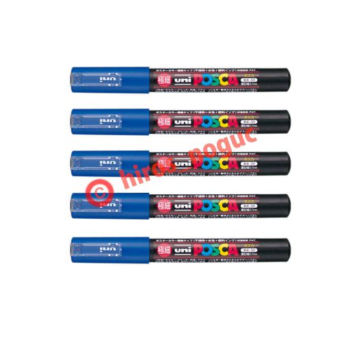 Uni Posca Paint Marker Blue, 5 pens PC-1M Free Trackable Shipping