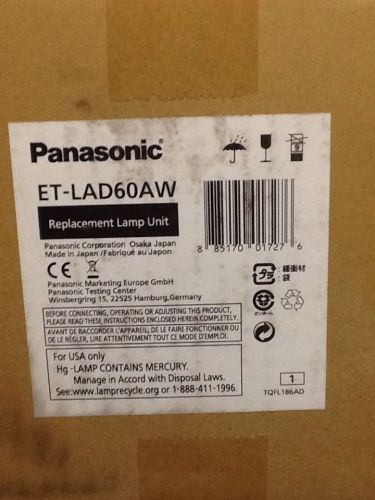 Panasonic ET-LAD60AW Qty 2-Lamps, Filters New In box