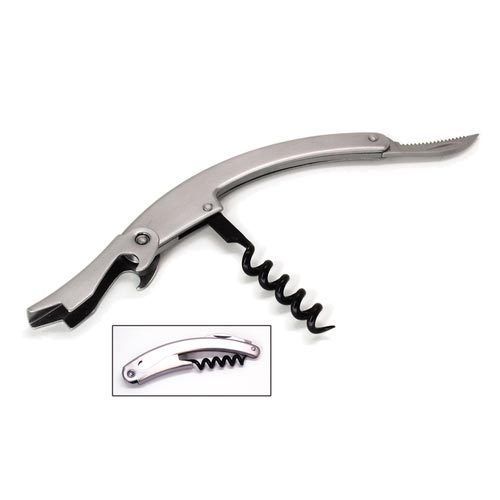 Co-rect WCS815, Silver Corkscrew with Seratted Knife
