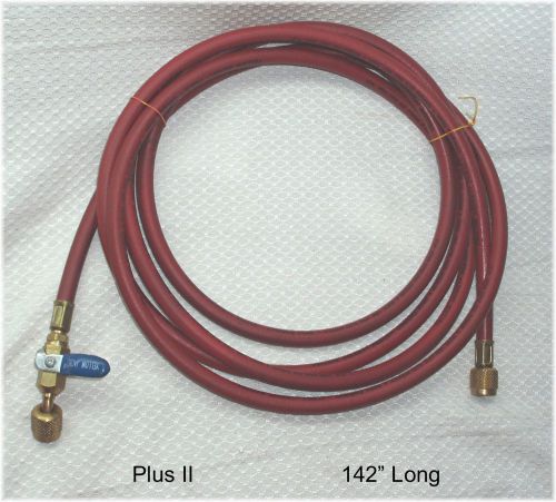 One yellow jacket plus ii  havs 1/4&#034;x 142&#034; charging hose with ball valve red for sale