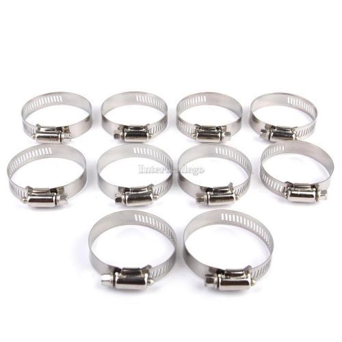 10x adjustable fuel petrol pipe hose clips stainless spring clamps 27-51mm for sale