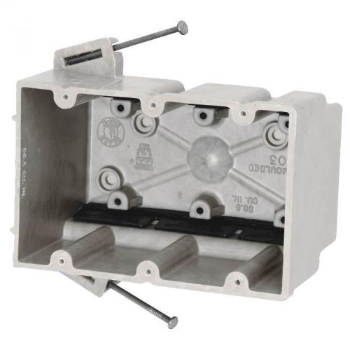 Outlet box, 3 gang, 46 cu-in x 3-3/4&#034; l x 5-11/16&#034; w x 3&#034; d pvc switch boxes for sale