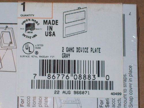 78NEW BOX  WIREMOLD G4007C-2 2 GANG DEVICE PLATE GRAY SURFACE MOUNT RACEWAY P198