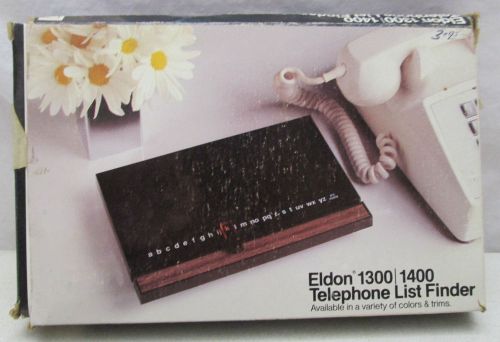 Vintage Eldon Telephone List Finder 1300/1400 Ebony Walnut USA in Box As-Is