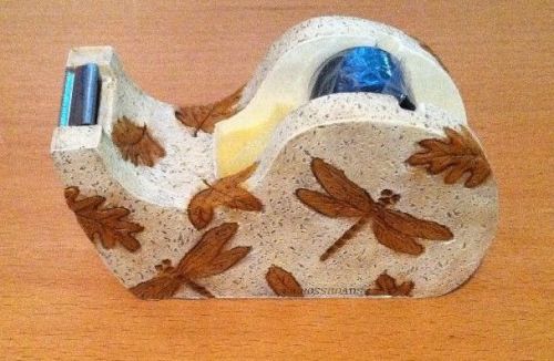 Decorative Tape Dispenser &#034;Leaves and Dragonflies&#034; - Free Fist Class Shipping!