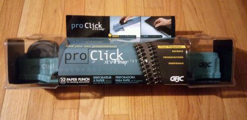 New sealed - gbc pro click - it&#039;s a snap 32 hole - paper document binder machine for sale