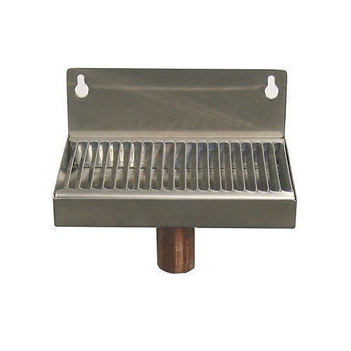 Beverage factory beer drip tray 6&#034; stainless steel wall mount w/drain for sale