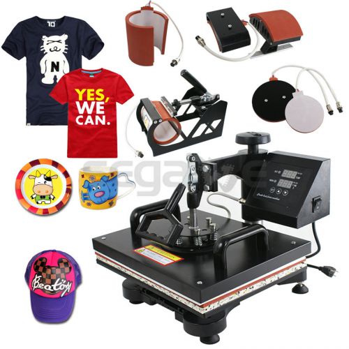 Us 5 in1 heat press machine transfer sublimation t-shirt hat mug cap 12&#034;x15&#034; for sale