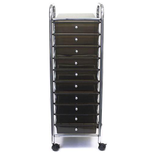 Cropper hopper home center rolling cart w/10 drawers-15.25&#034;x37.5&#034;x13&#034; smoke for sale