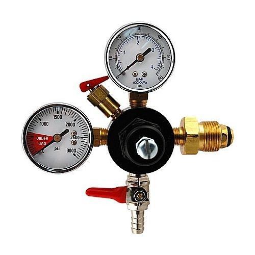 Double gauge nitrogen regulator with 5/16&#034; hose barb - nitro coffee and stouts for sale