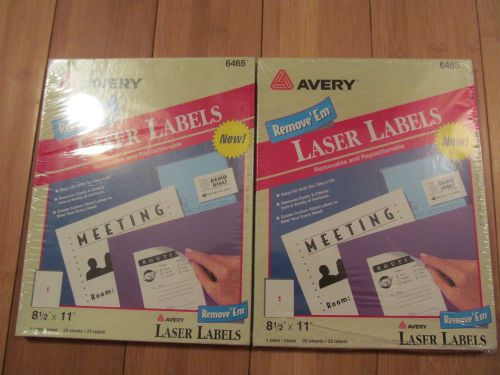 Avery Laser Labels 8 1/2&#034; x 11&#034;, 2 packages, Factory Sealed