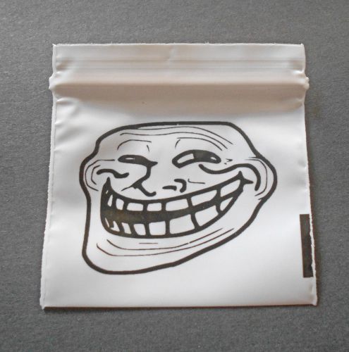 100 Troll Face Meme Bag 2x2 Small White Poly Bags 2020 Tiny Ziplock Dime Baggies