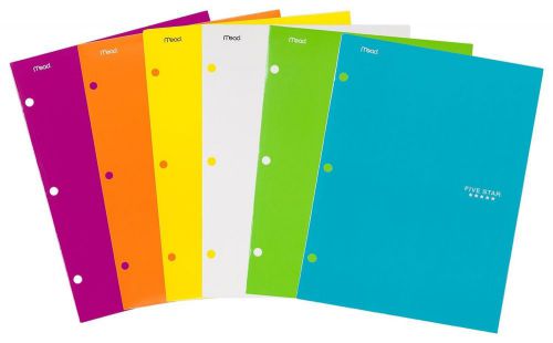 Five Star Pocket Folders 4-Pocket 12-1/2&#034; x 9-1/2&#034; Assorted Trend Colors - Co...