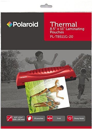Polaroid Thermal Laminating Pouches, 8.9 x 11.4-Inches, 3 mil thick, 20-Pack