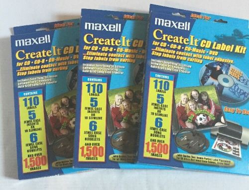 Maxell Create It -CD Label Kit (3 boxes) Easy to Use LK-1 Discontinued Model