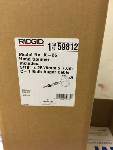 RIDGID MODEL #59812 - SPINNER, HAND K26