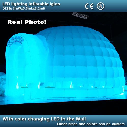 LED lighting inflatable igloo tent remote control color changing LED