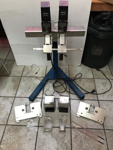 Two salco rapid 106 staplers w/ stand, 2 foot pedals and extras for sale