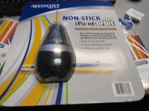 Westcott titanium bonded non-stick ipoint orbit electric pencil sharpener  bl for sale