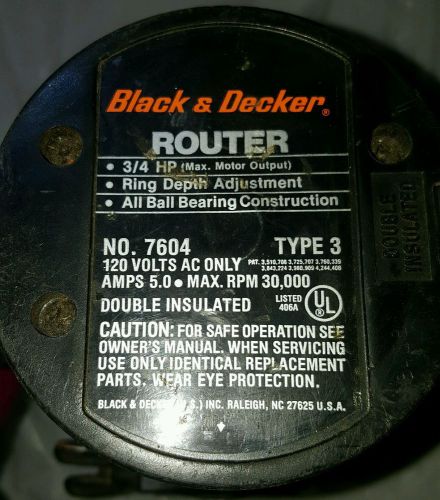 Black &amp; Decker Router,  3/4 HP type 3