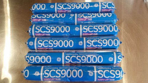 6-Pack GE SilPruf SCS9000 Weathersealing Silicone - Black 20 fl oz Sausage