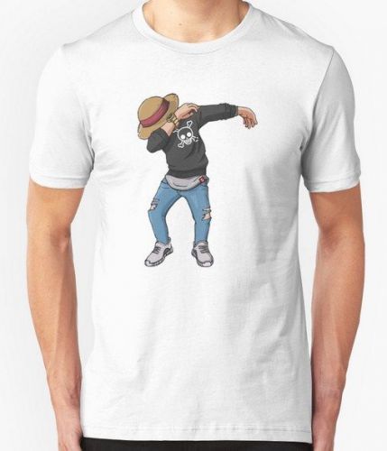 Luffy dab one piece men&#039;s white clothing tees t-shirts sz. s-2xl for sale
