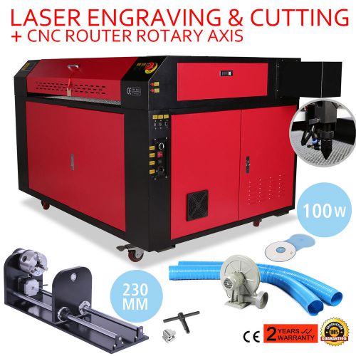 100w Co2 Laser Engraver Engraving Cutting Machine Rotary Axis 230mm Track A-Axis