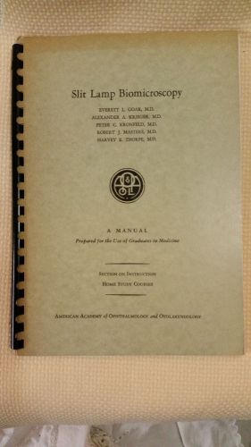 Slit Lamp biomicroscopy manual 1954