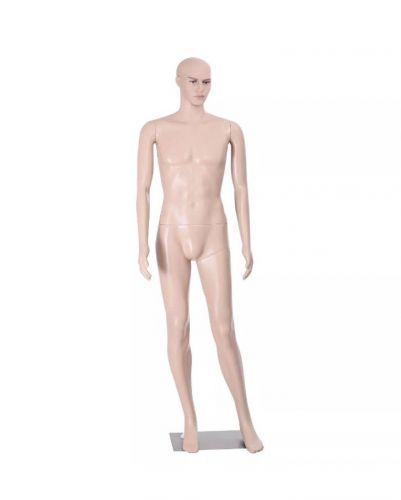 Goplus Male Mannequin Plastic Realistic Display Head Turns Dress Form w/ Base