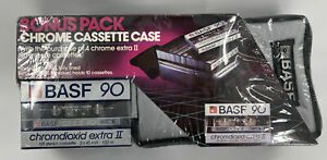 NEW Vintage 1981 4 Pack BASF 90 Chromdioxid Extra II + Carrying Case, NOS