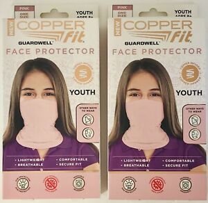 Copper Fit Guardwell Face Protector Youth, Brand New (LOT of 2) PINK or BLUE