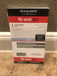 2022 Weekly Planner Refill AT-A-GLANCE Size 3 White 2 Page Week 063-285Y